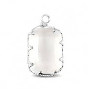 Hanger van Crystal Glass rechthoek 20mm Crystal-silver